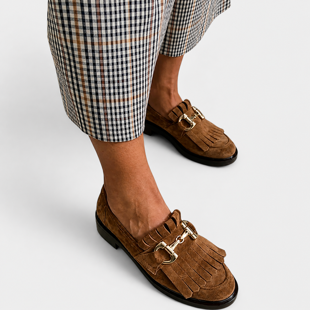 Fleur™ | Mocassins Marron à Bout Ronde