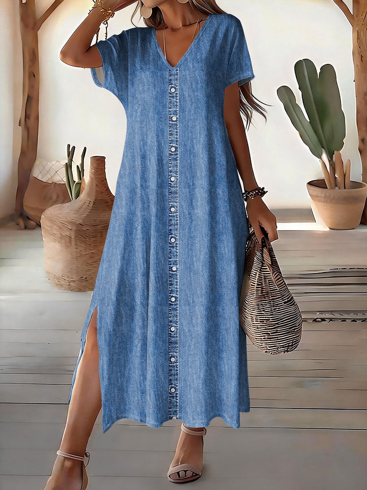 Helen | Robe en denim rétro soignée