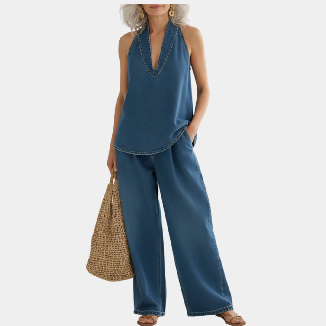 Ivy | Ensemble deux pièces effet denim lavé vintage