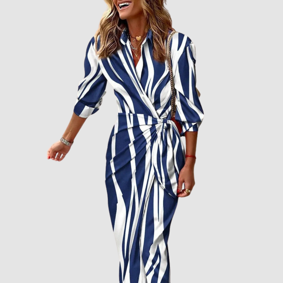 Robe Élégante à Rayures Cecilia™