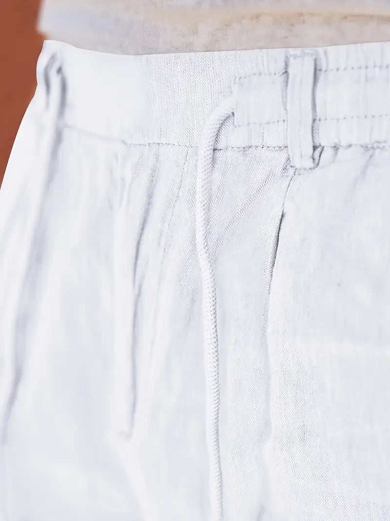 NICHOLS | Wide-Leg Linen Trousers with Drawstring
