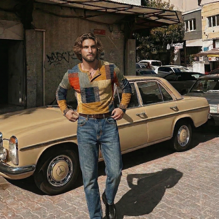 Colorful Men's Long-Sleeve Shirt
