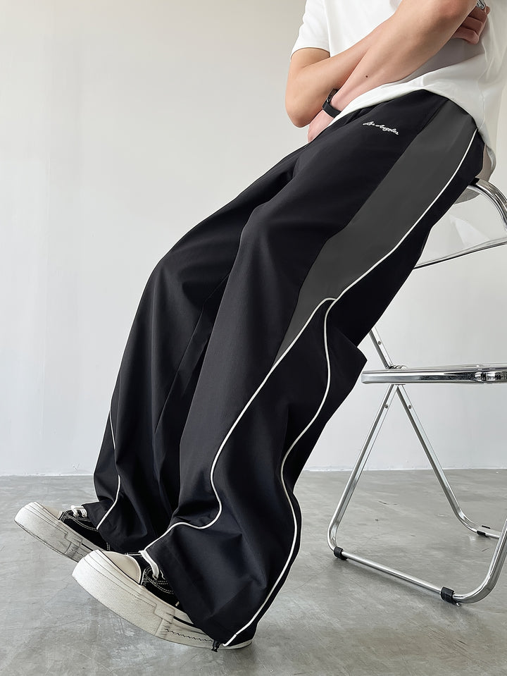 Heren Sportieve Lange Broek, Trendy Color-blocked Veelzijdige Casual Broek