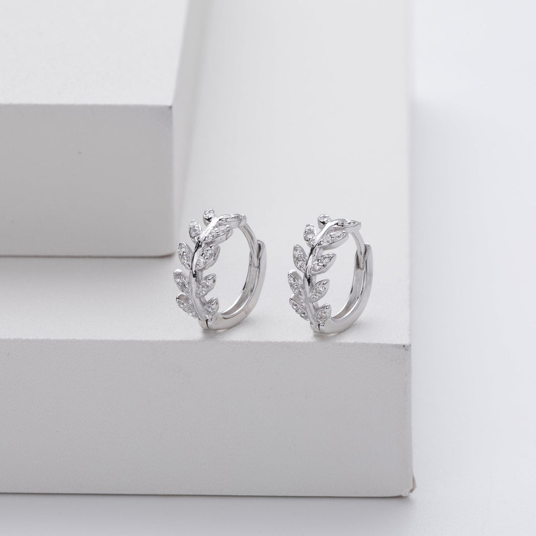 Thalia | Silver Leaf-Shaped Earrings