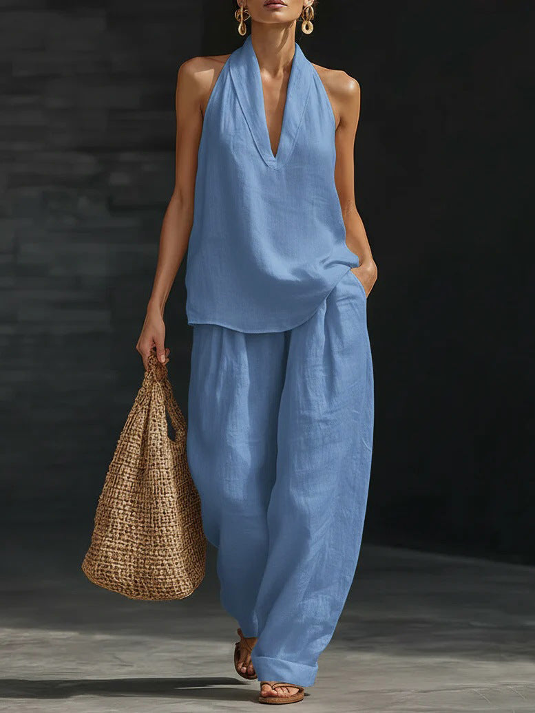 Nathalie™ – Ensemble sans manches et pantalon large