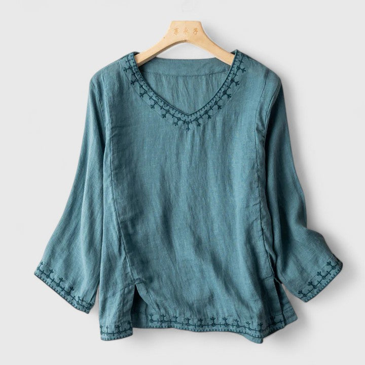 Annie | Elegant V-Neck Blouse