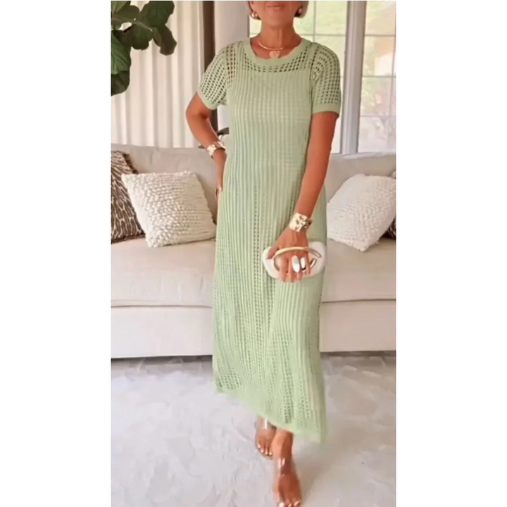 Robe Maxi Longue Découpée Bethany™ avec Robe Intérieure Offerte
