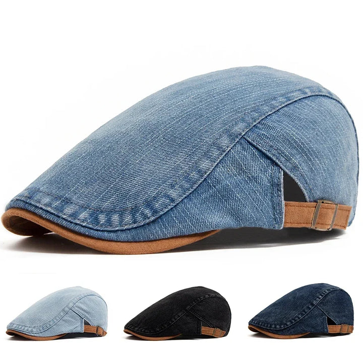 Thijs™ | Premium Denim Flat Cap