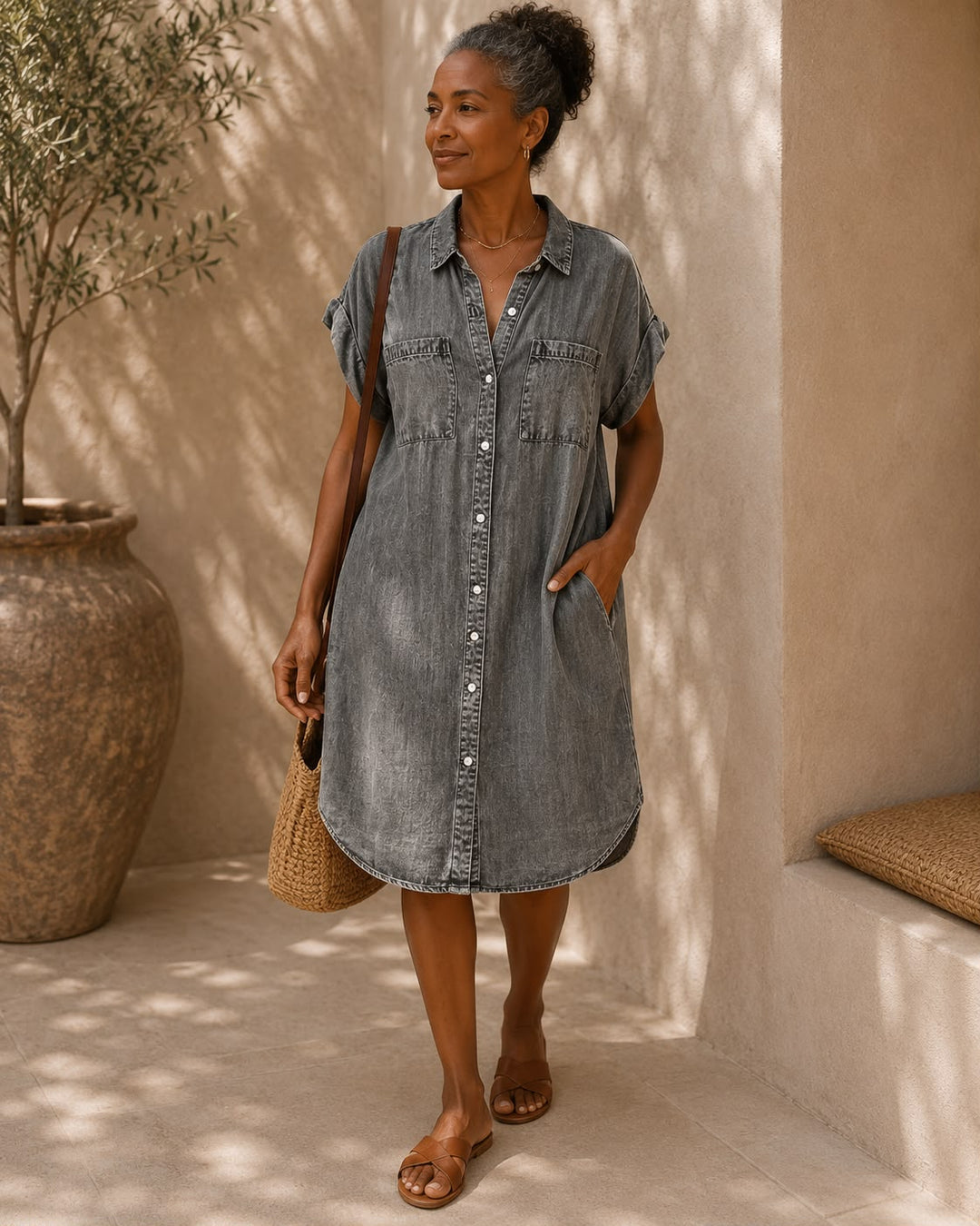 Helen | Robe chemise boutonnée