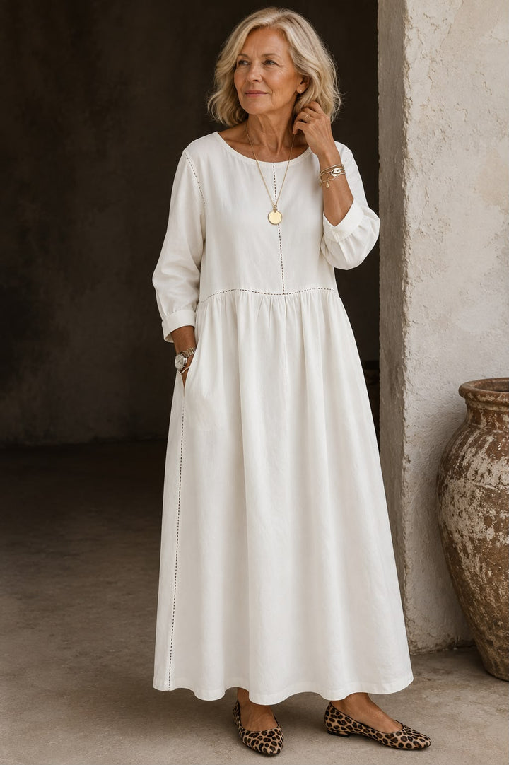 Melissa | Robe en denim manches longues col rond