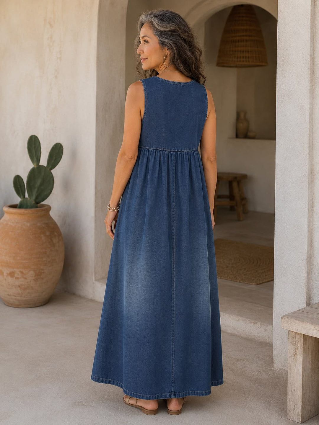 Helen | Robe en denim rétro soignée