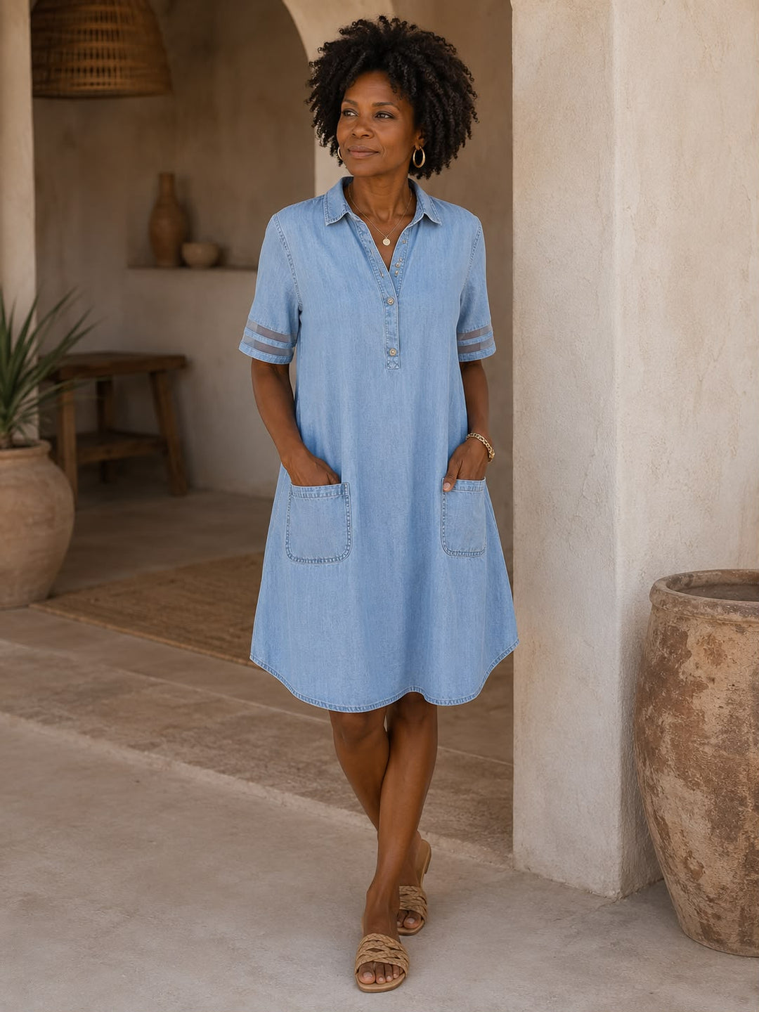 Brittany | Robe en denim à coupe ajustée