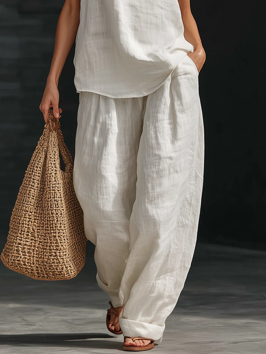 Zoë™ | Ensemble sans manches avec pantalon à jambes larges