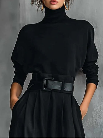 Lisa™ | Ensemble de 2 pièces noir avec ceinture