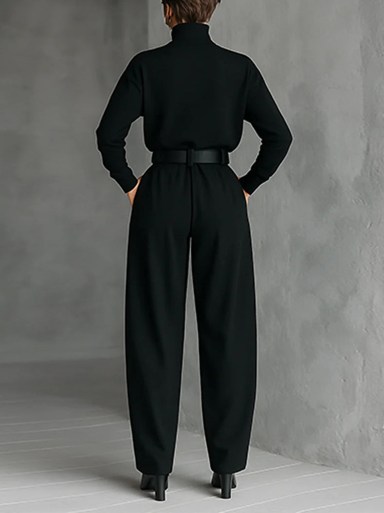 Lisa™ | Ensemble de 2 pièces noir avec ceinture