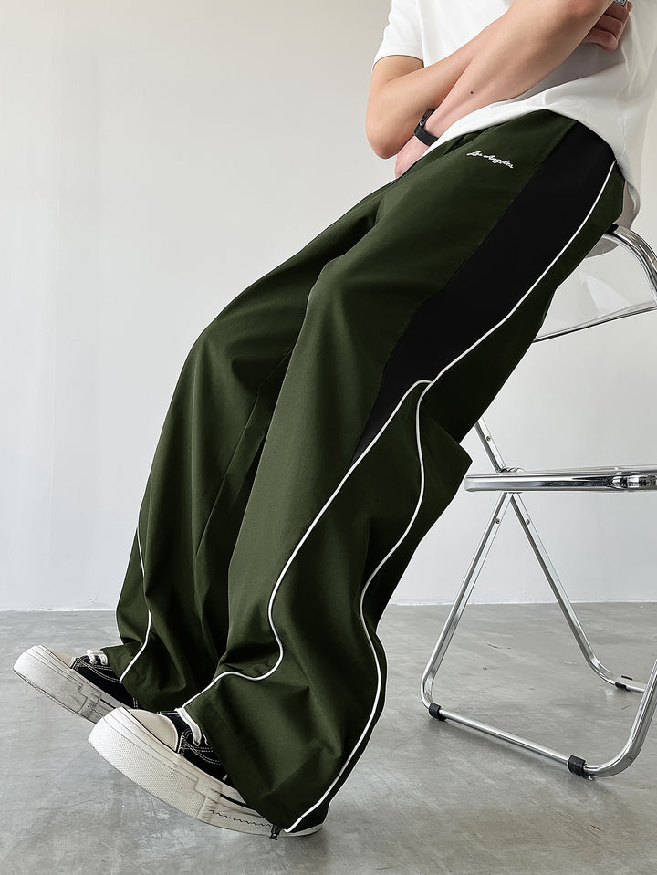 Heren Sportieve Lange Broek, Trendy Color-blocked Veelzijdige Casual Broek