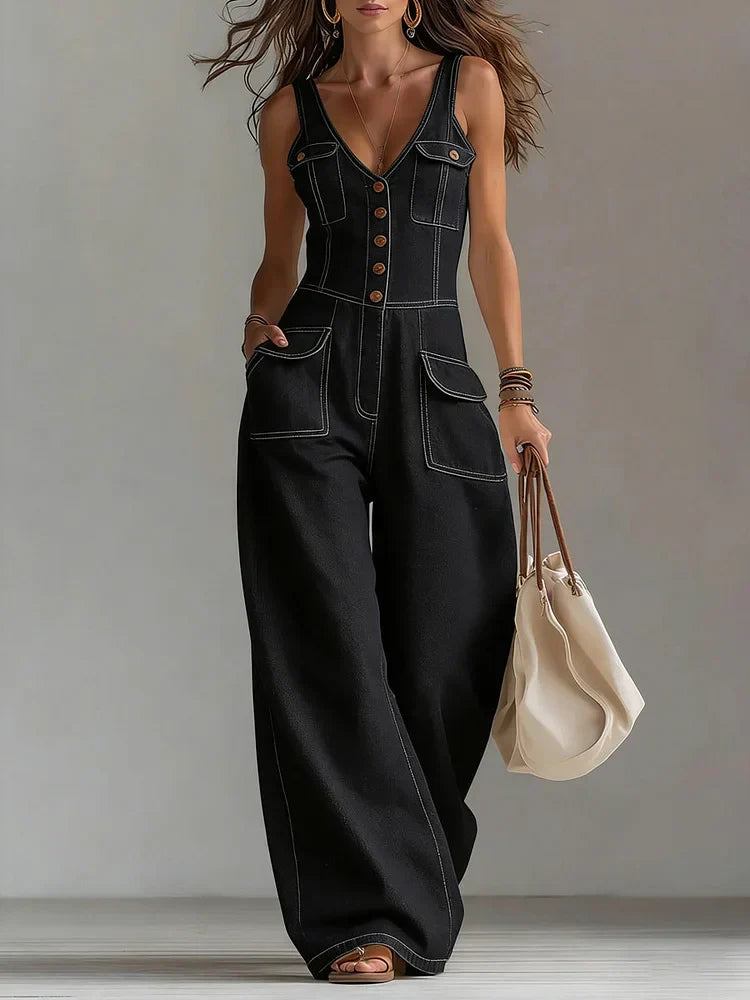Sophie | Combinaison en denim large décontractée