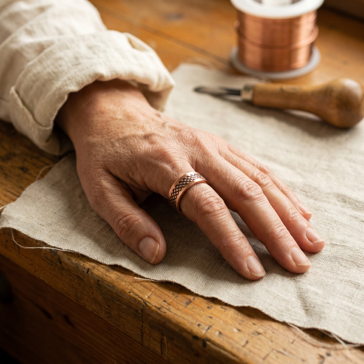 Noosa Lane Grid Copper Ring