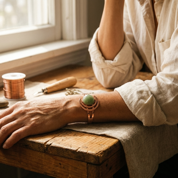 Noosa Lane Sphere Green Copper Bracelet
