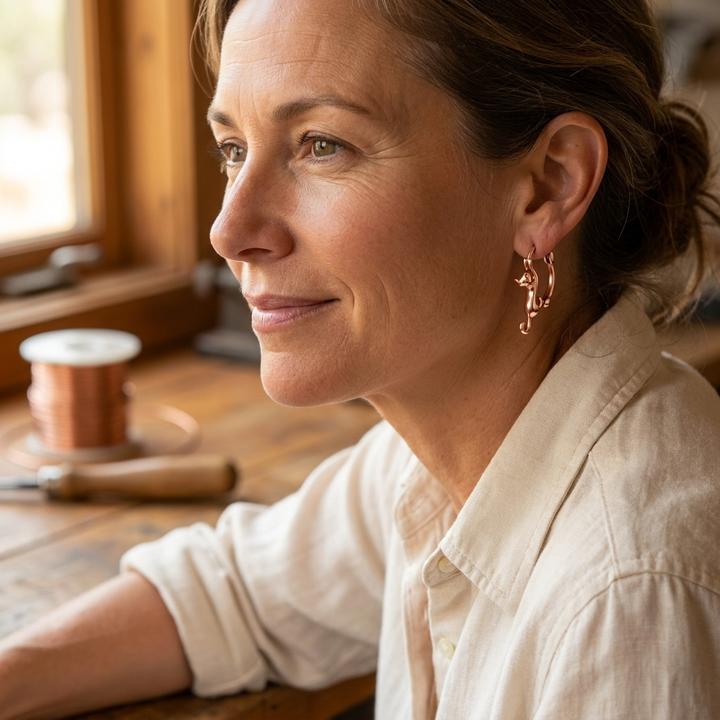 Noosa Lane Swirl Copper Earrings