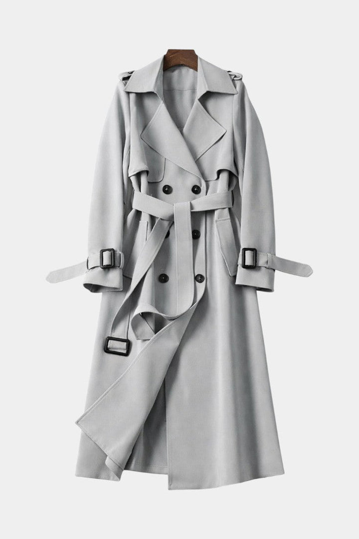 Romane Long Belted Double-Breasted Coat