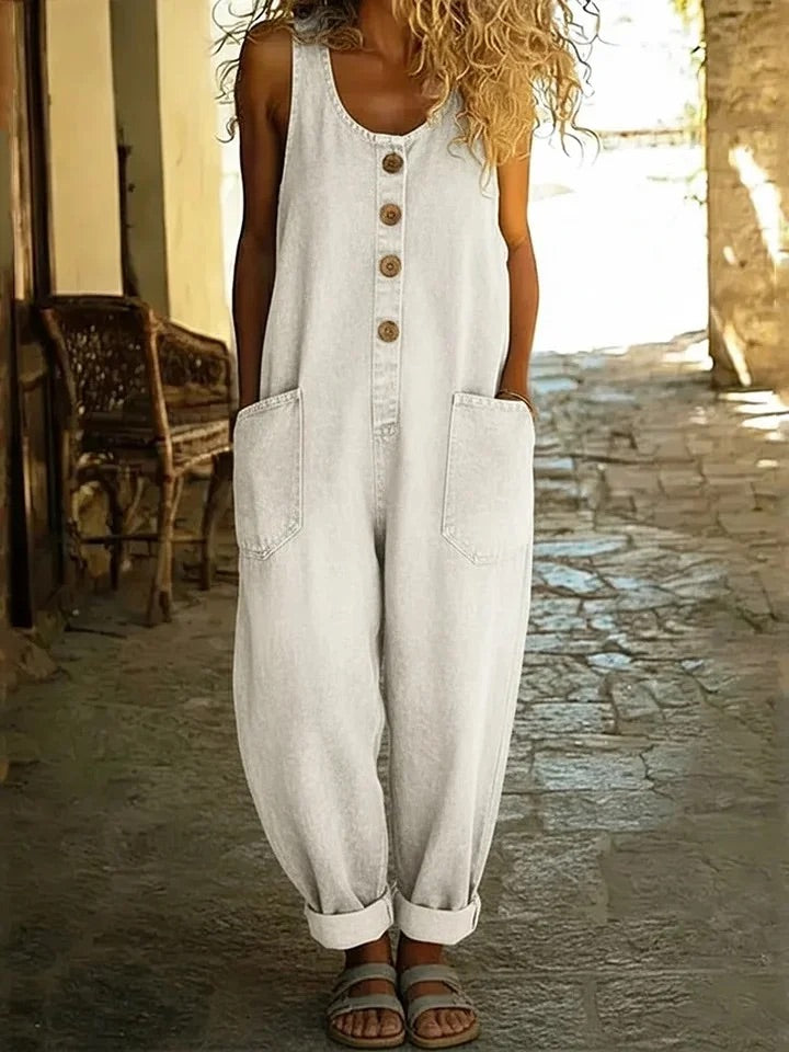 Ruth | Salopette en denim coton lavé vintage