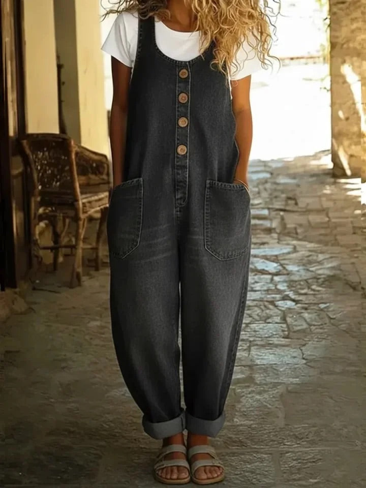 Ruth | Salopette en denim coton lavé vintage