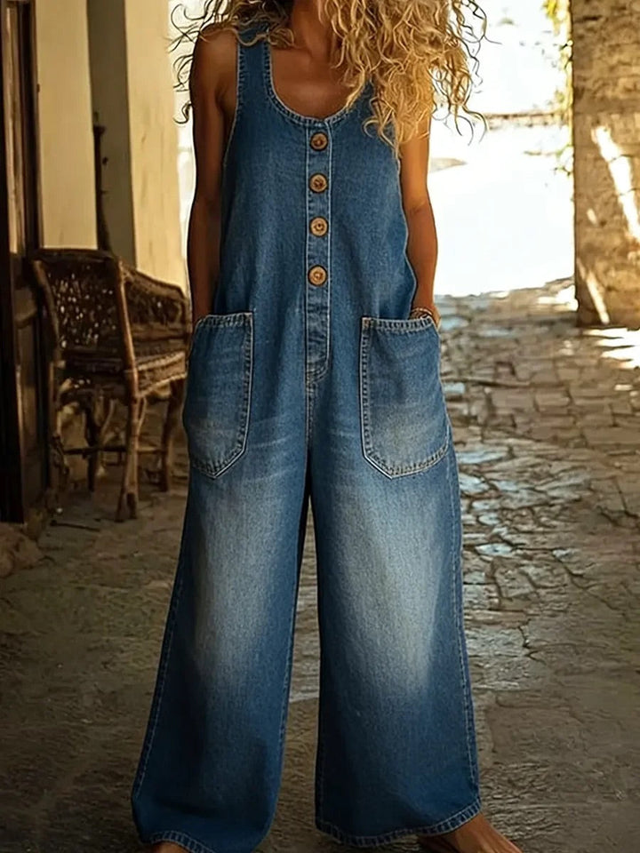 Ruth | Salopette en denim coton lavé vintage